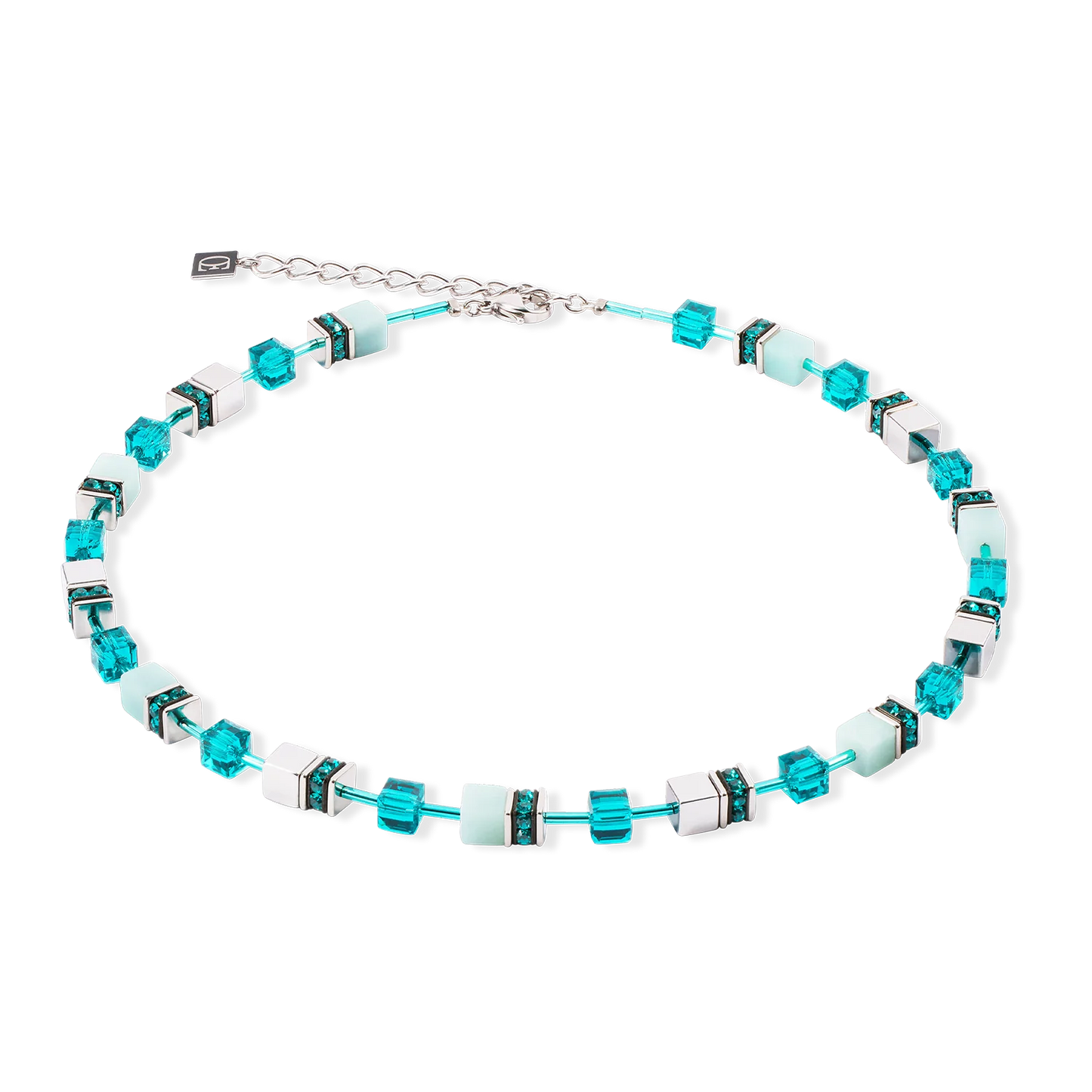 COEUR DE LION GeoCUBE® Iconic Precious necklace silver-green 4010100548
