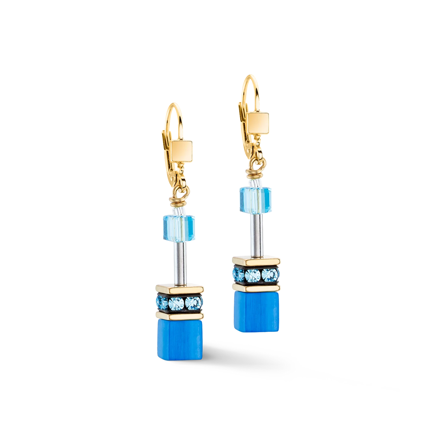 COEUR DE LION GeoCUBE® Iconic Mono Gold earrings turquoise 4020200600