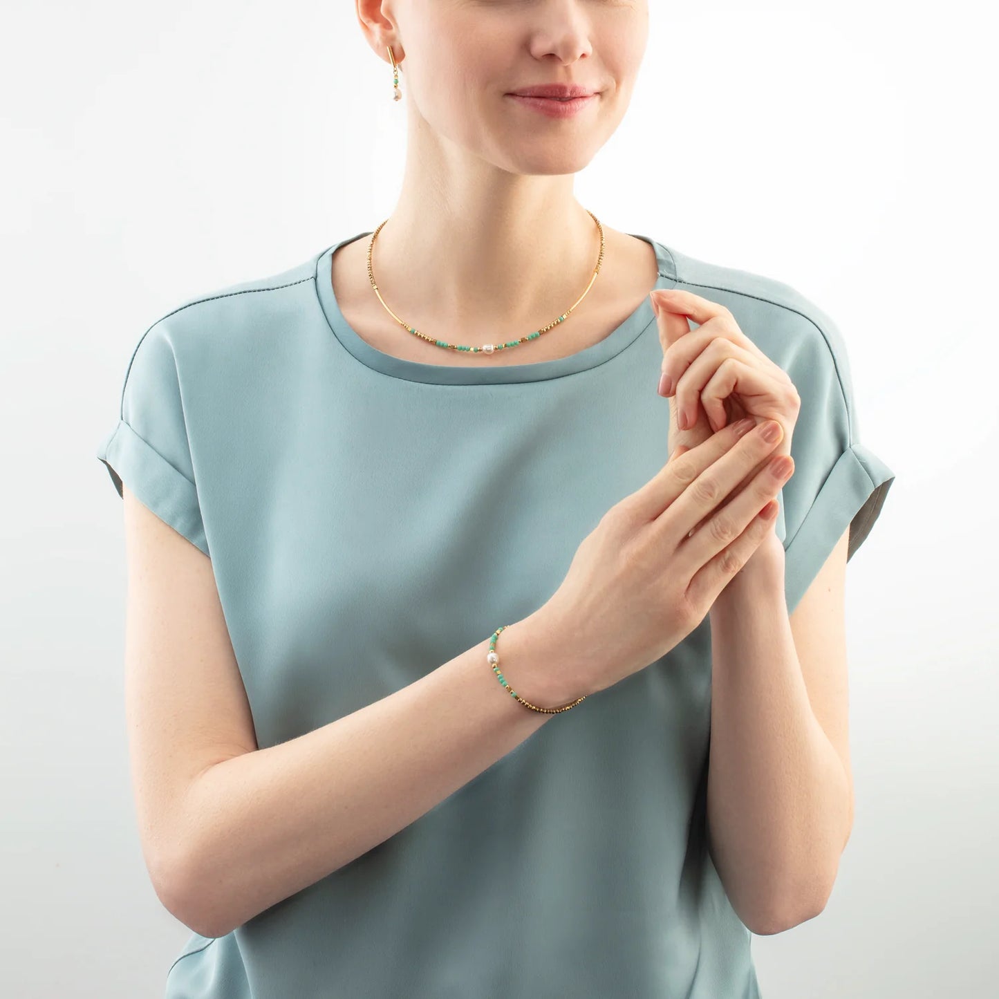 COEUR DE LION Bracelet Lagoon Pearl gold-mint 4358300522