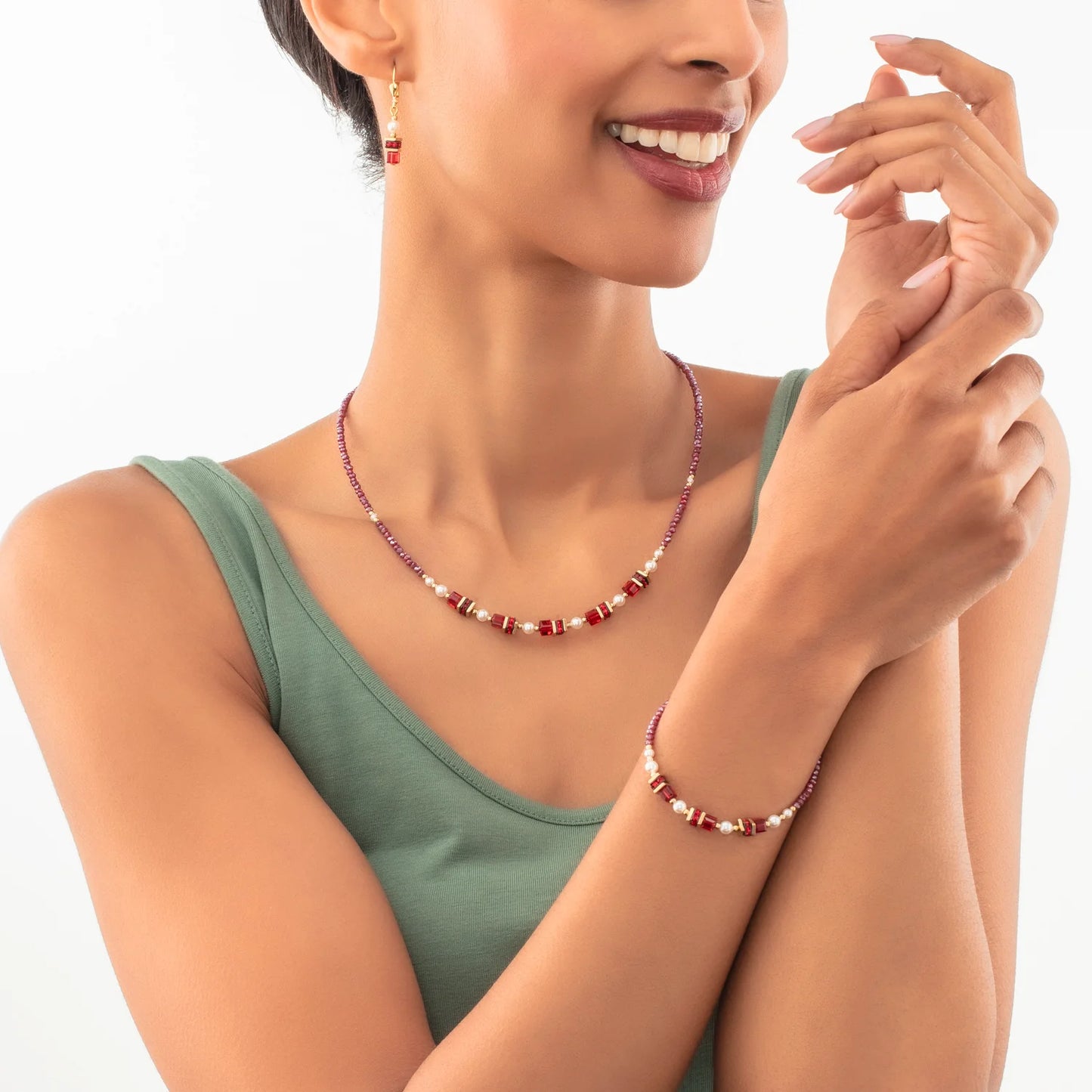 COEUR DE LION Sparkling Princess necklace gold-red 4567100300