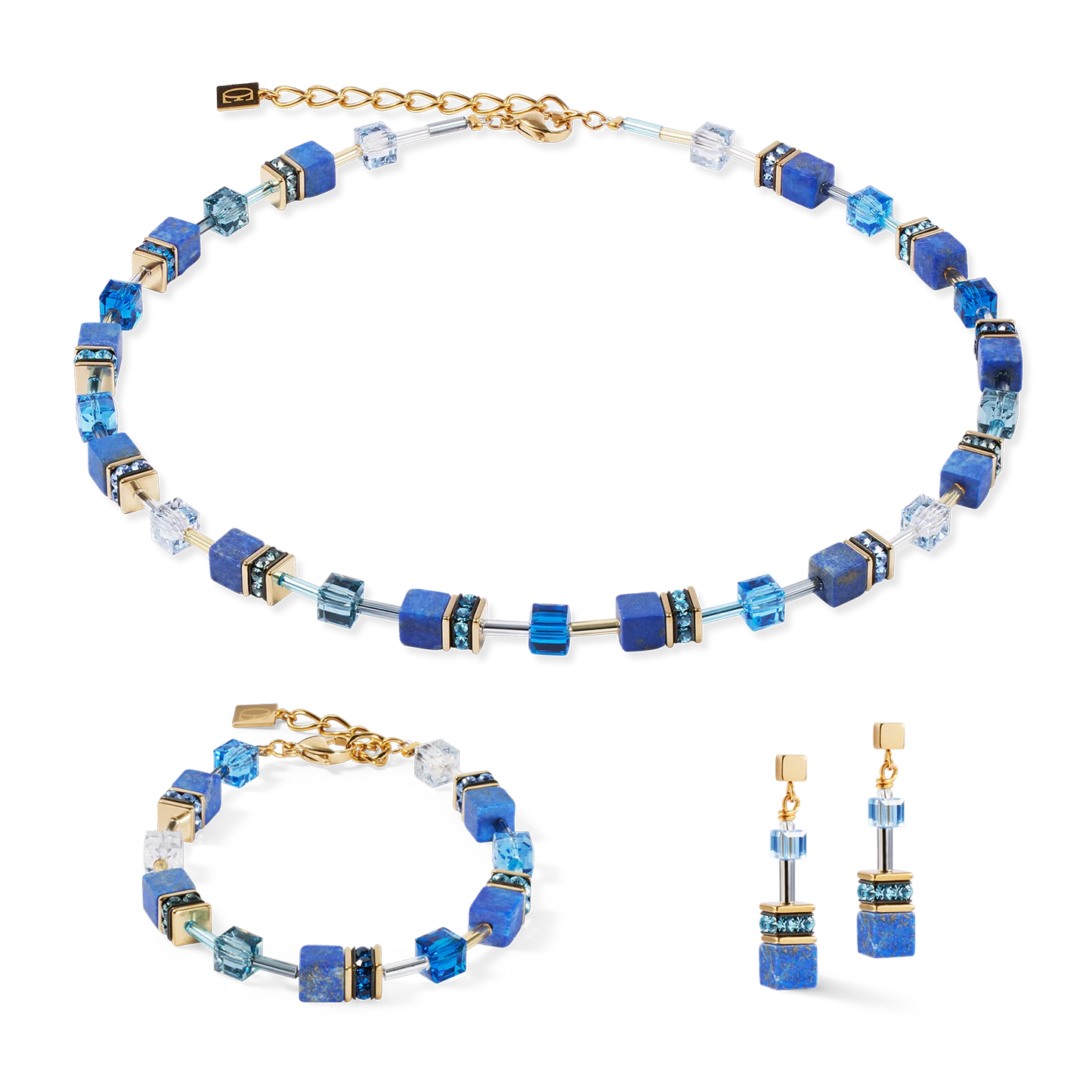 COEUR DE LION GeoCUBE® Iconic Precious earrings blue 4905210700