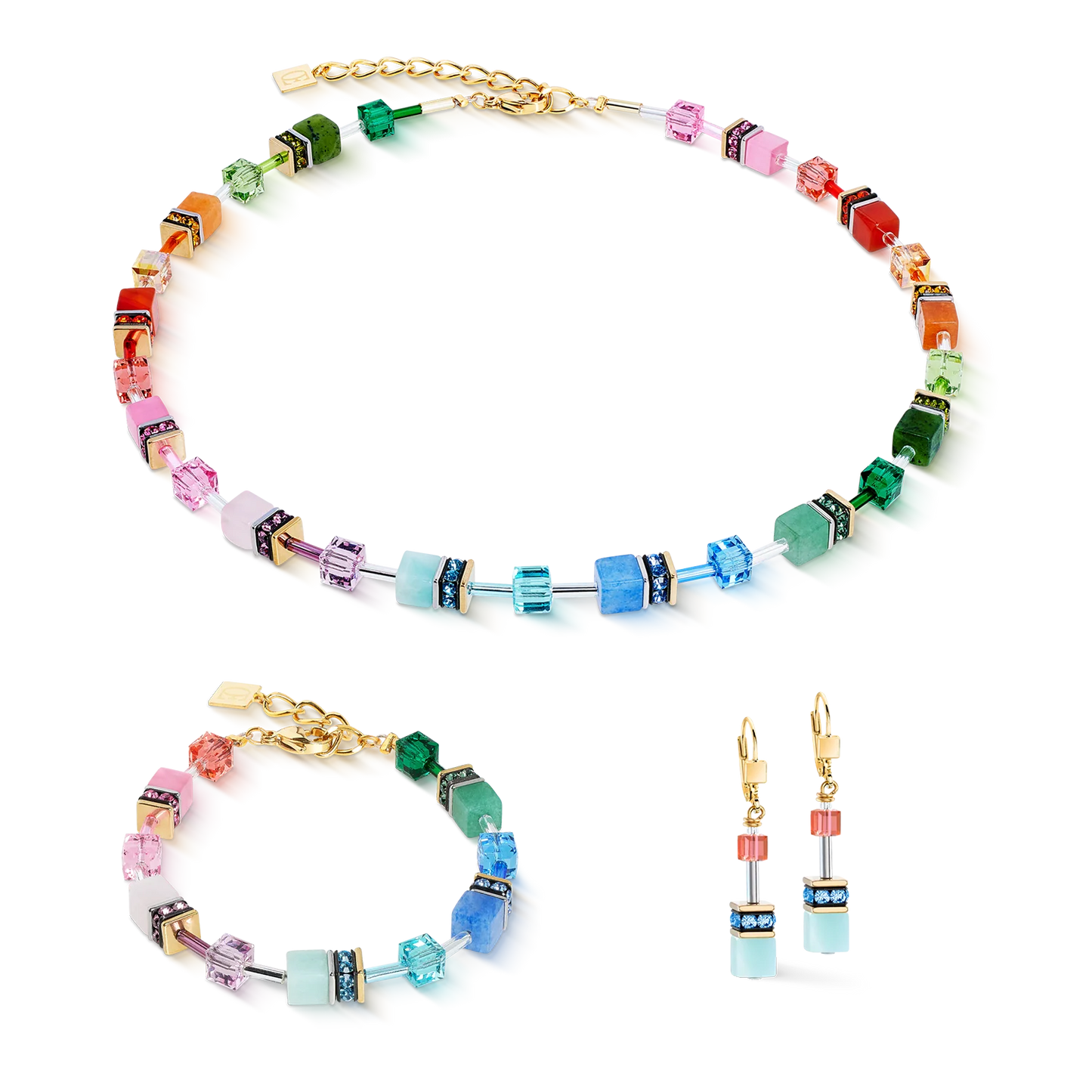COEUR DE LION GeoCUBE® Iconic Precious necklace Rainbow 4905101520