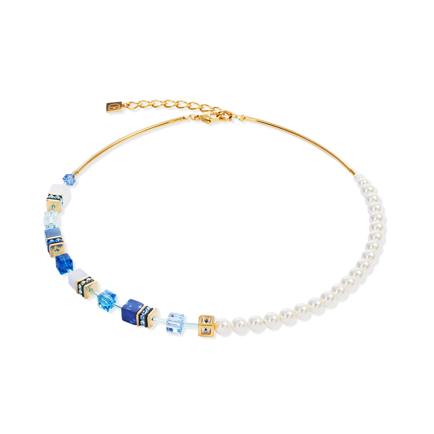 COEUR DE LION GeoCUBE® Precious Fusion Pearls necklace blue 5086100716