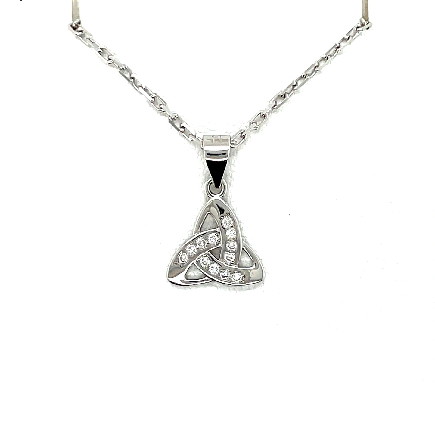 Sterling Silver Trinity Knot CZ Pendant SP571