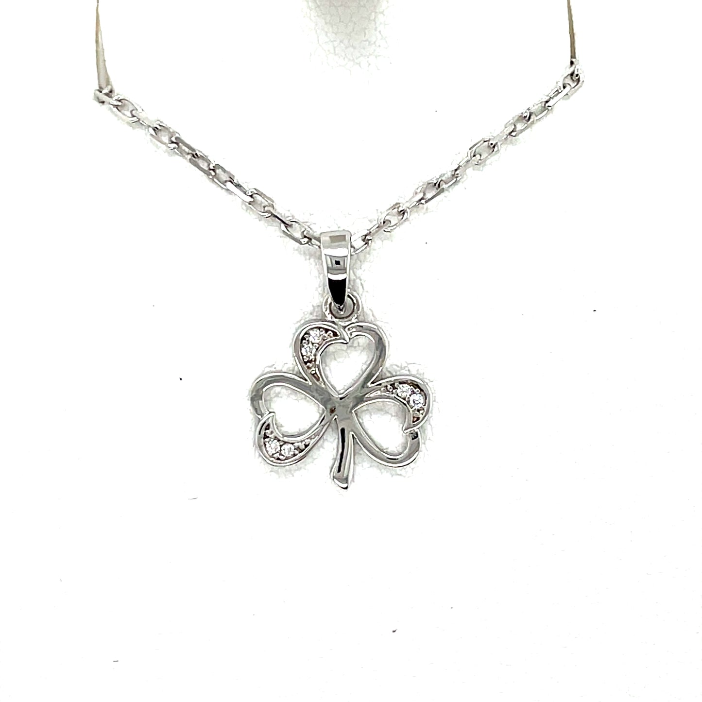 Sterling Silver CZ Shamrock Pendant SP580/CZ