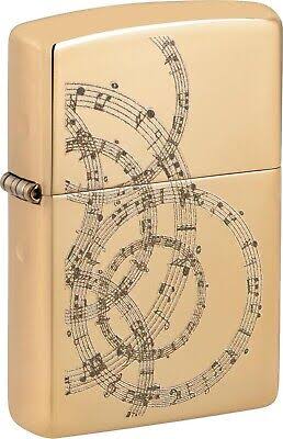 Zippo Brass Musical Notes Design Windproof Lighter 60007239
