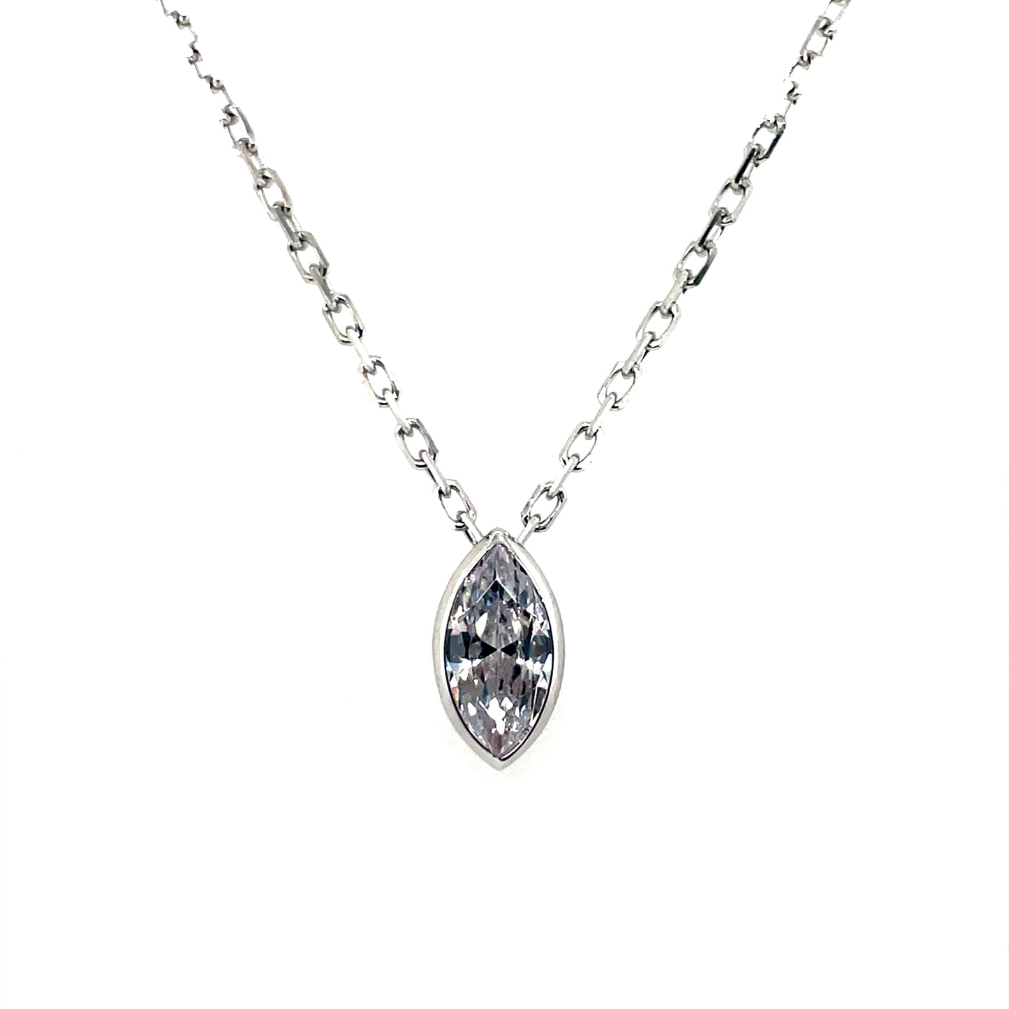 Silver Marquise CZ Slider Pendant SP6702