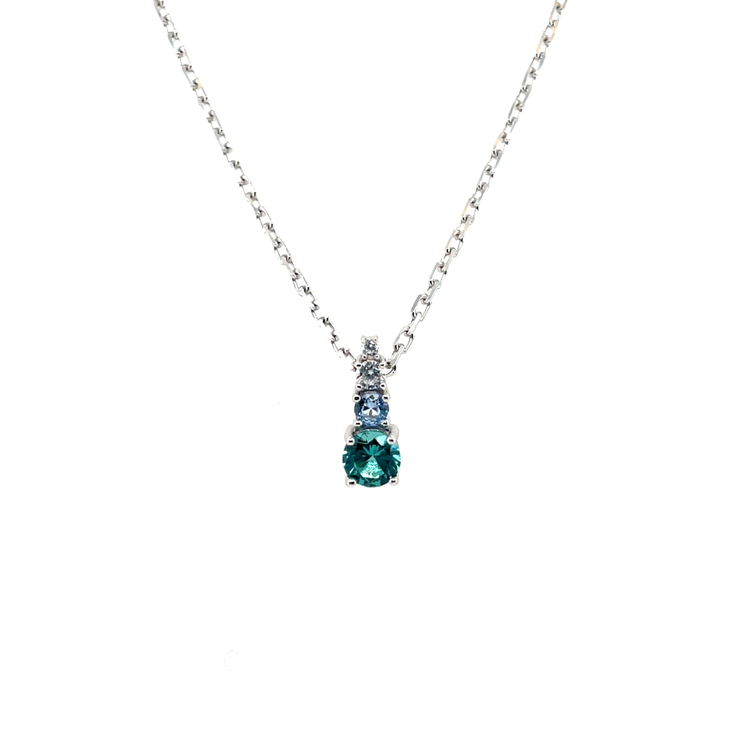 Sterling Silver Blue Shades CZ Pendant SP6712