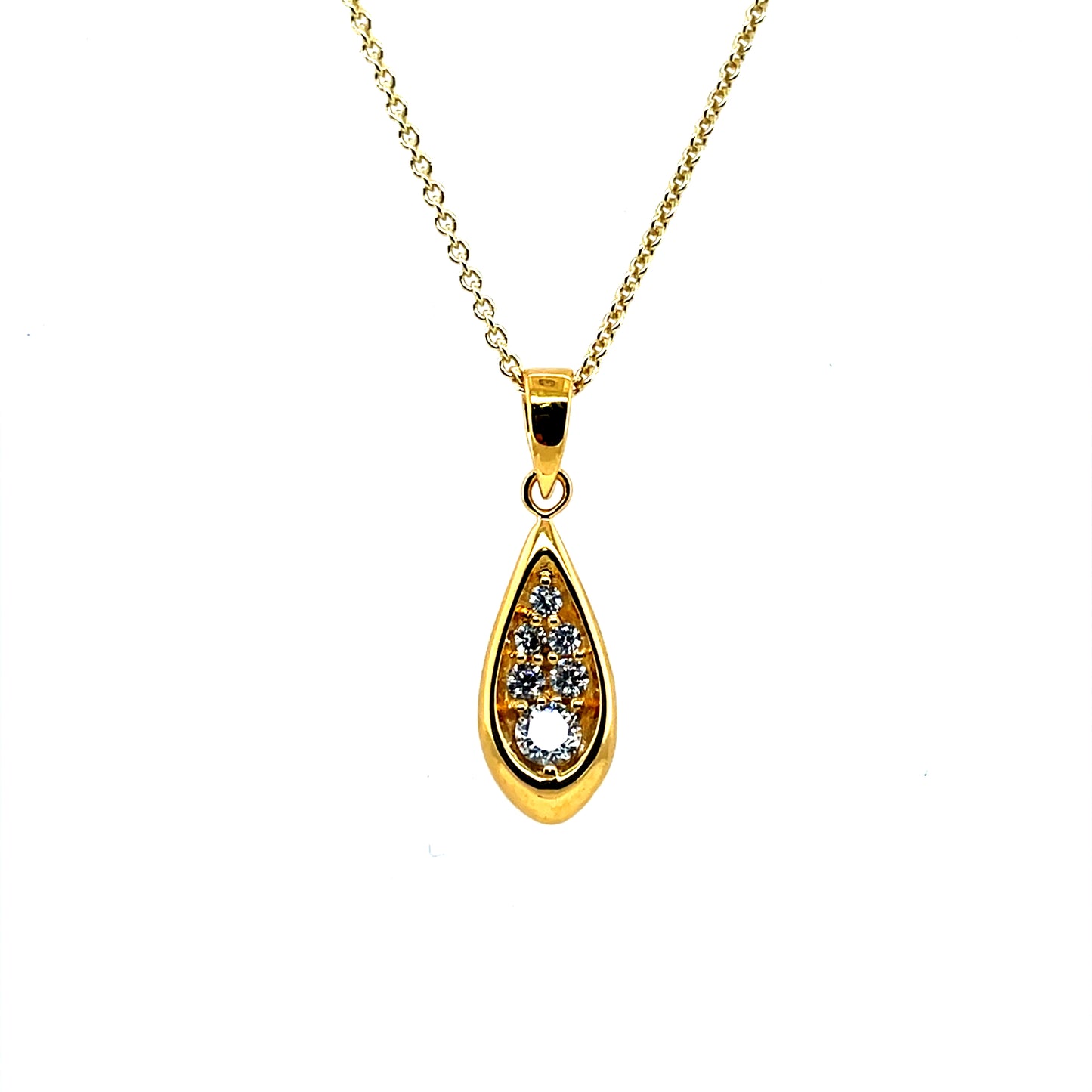 Gold-plated Silver CZ Pavé Pendant SP6732