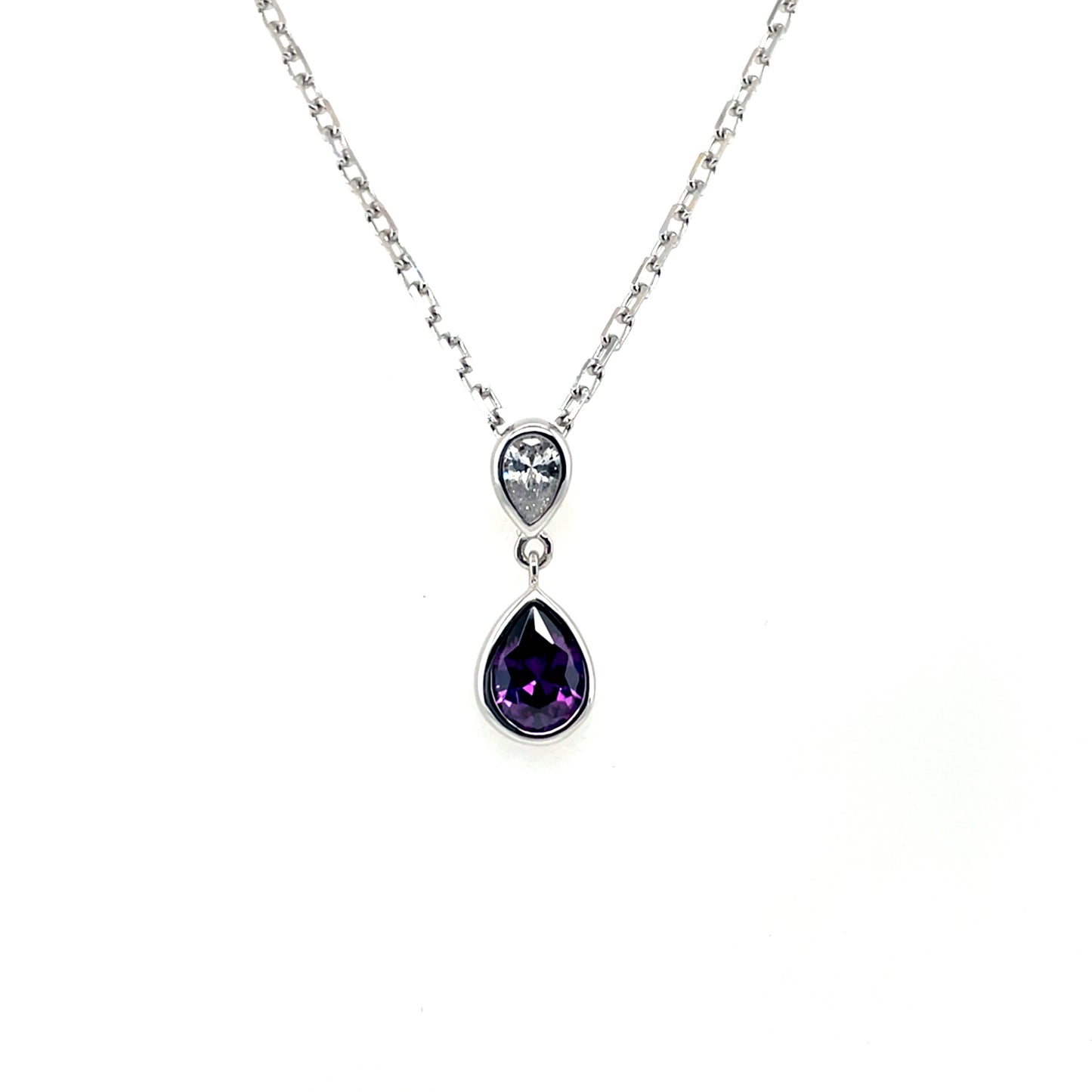Sterling Silver Amethyst CZ Pendant SP6779