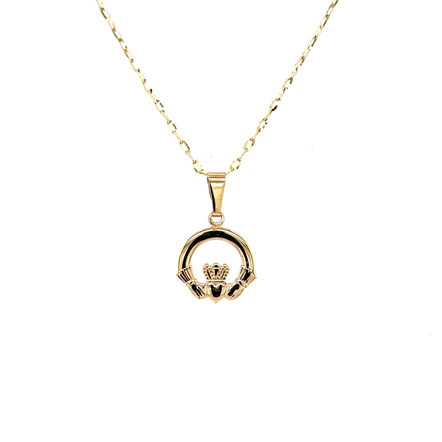 9ct Gold Claddagh Pendant 10mm GP837