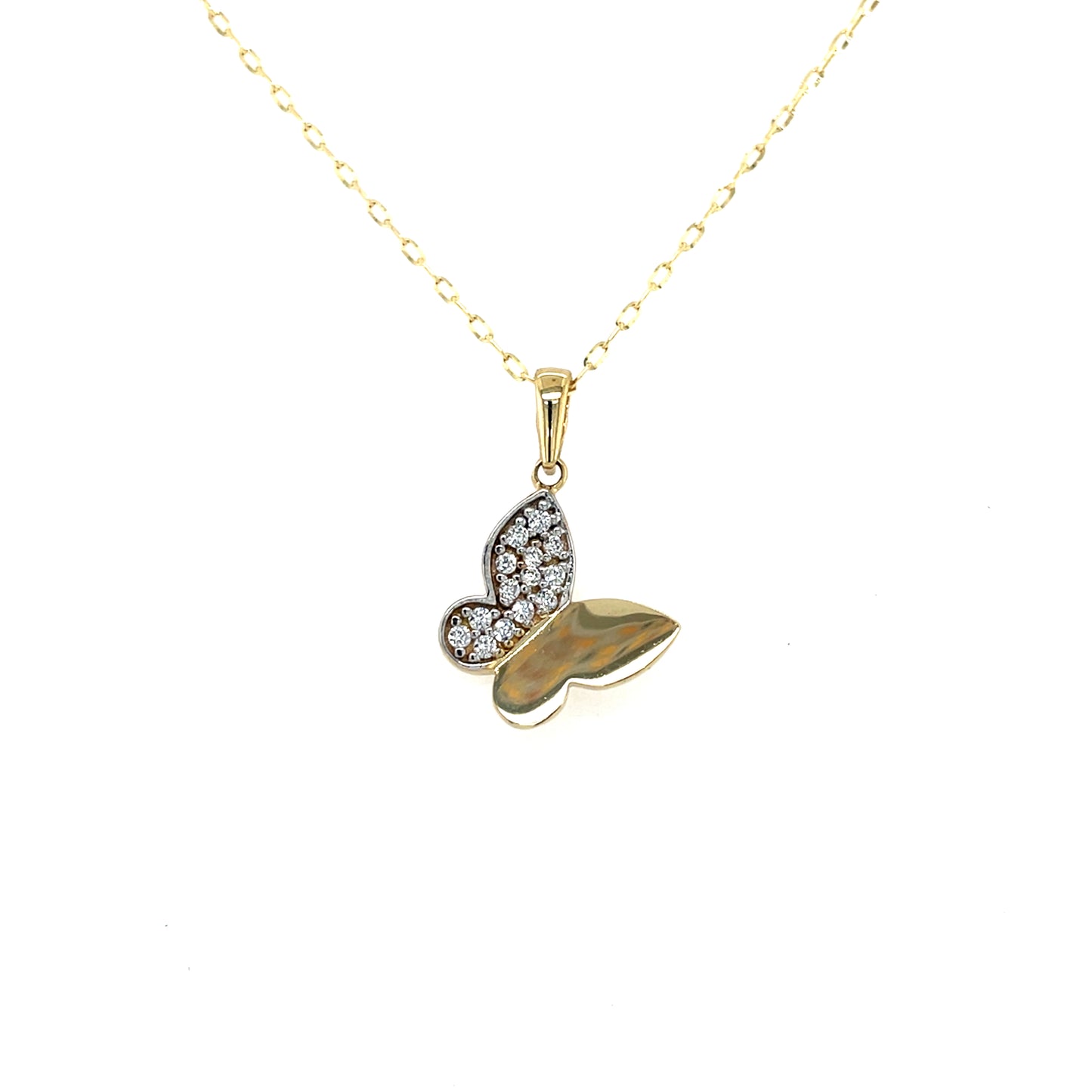 9ct Gold CZ Butterfly Pendant GPZ445