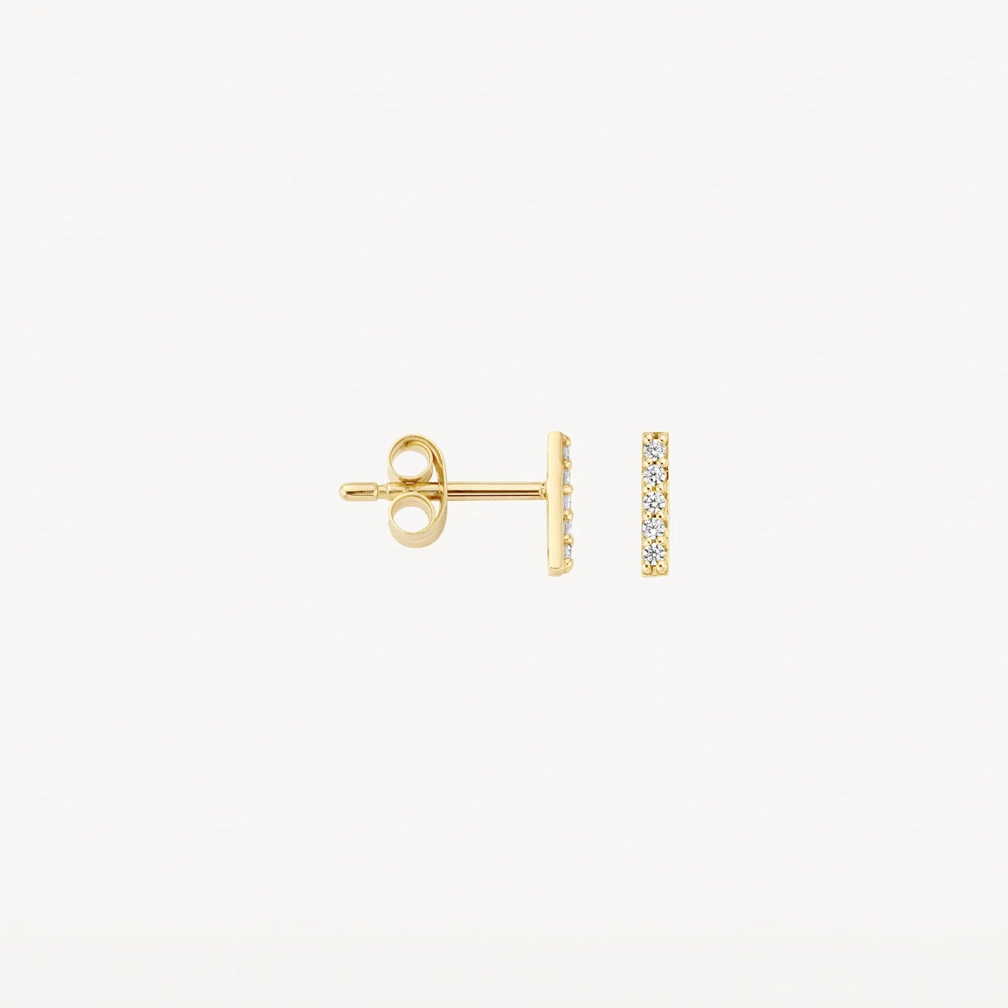 Blush Ear studs 7196YZI - 14k Yellow gold Bars with zirconia