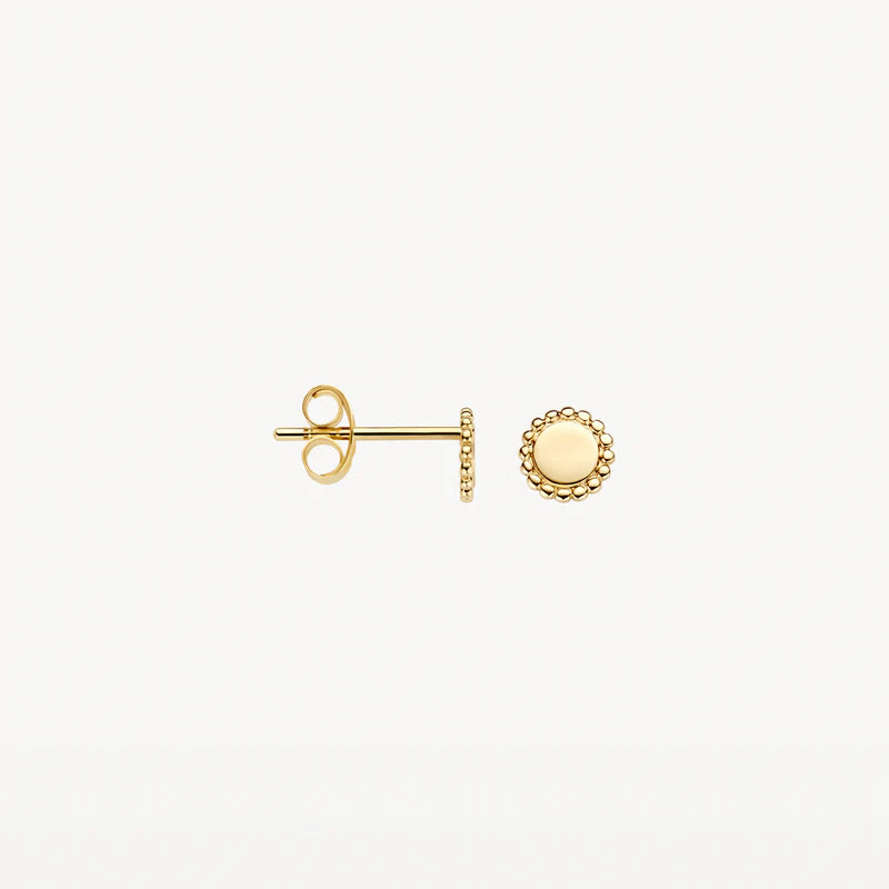 Blush Earrings 7351YGO - 14k Yellow Gold Disc Studs
