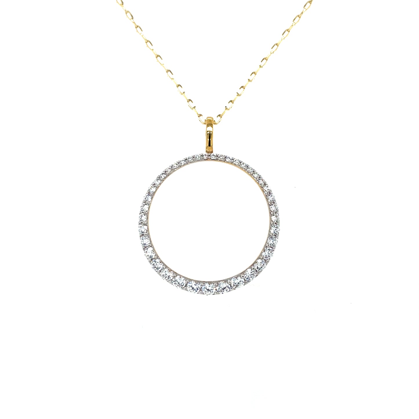 9ct Gold CZ Graduated Circle Pendant GPZ447