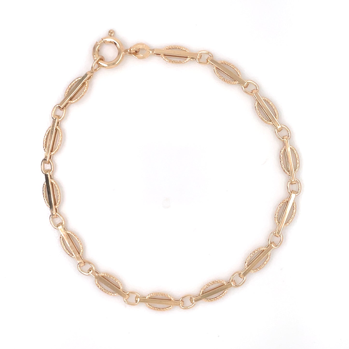 9ct Gold Oval Bar Bracelet GB485