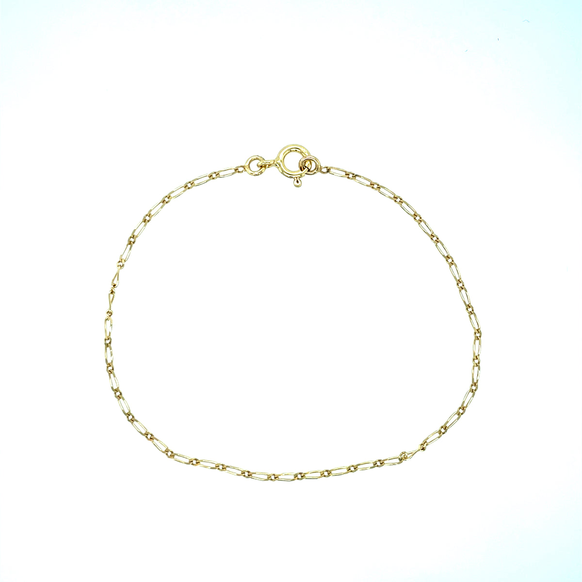 9ct Gold 1.35 mm Figaro Bracelet GB497