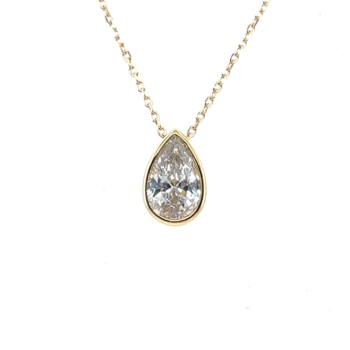 9ct Gold Pear Shape CZ Slider Pendant GPZ467