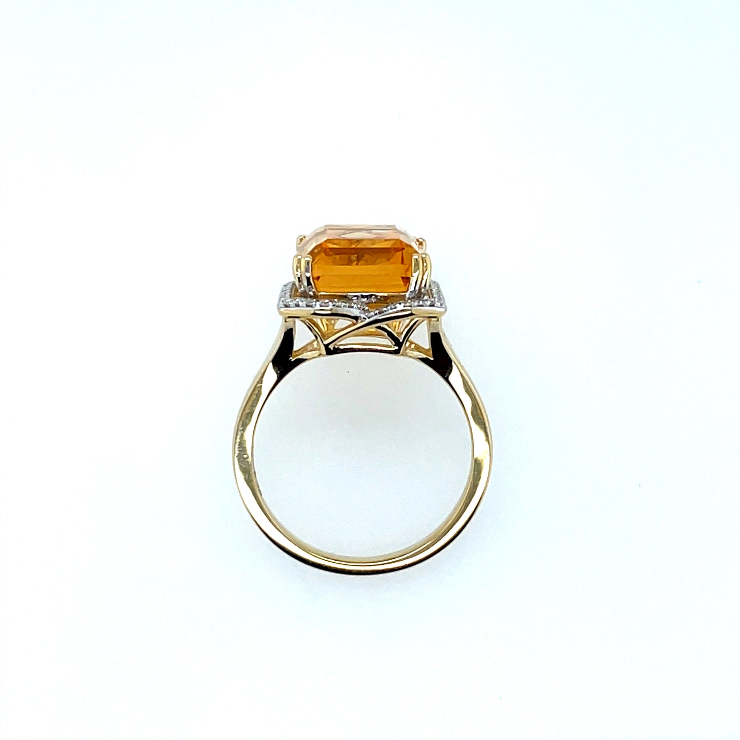 9ct Gold Citrine & Diamond Cocktail Ring GRX293