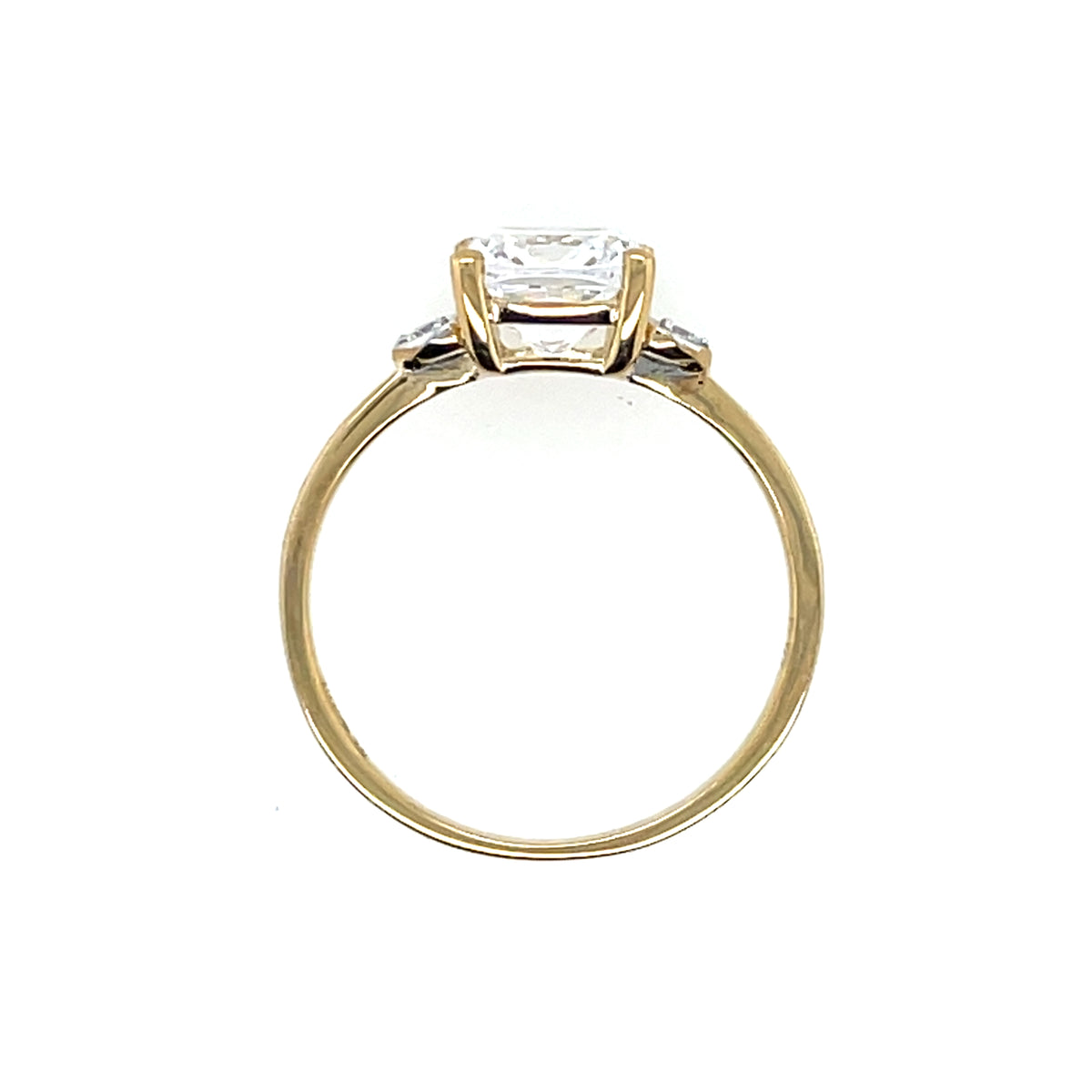 9ct Gold Cushion CZ Ring GRZ403