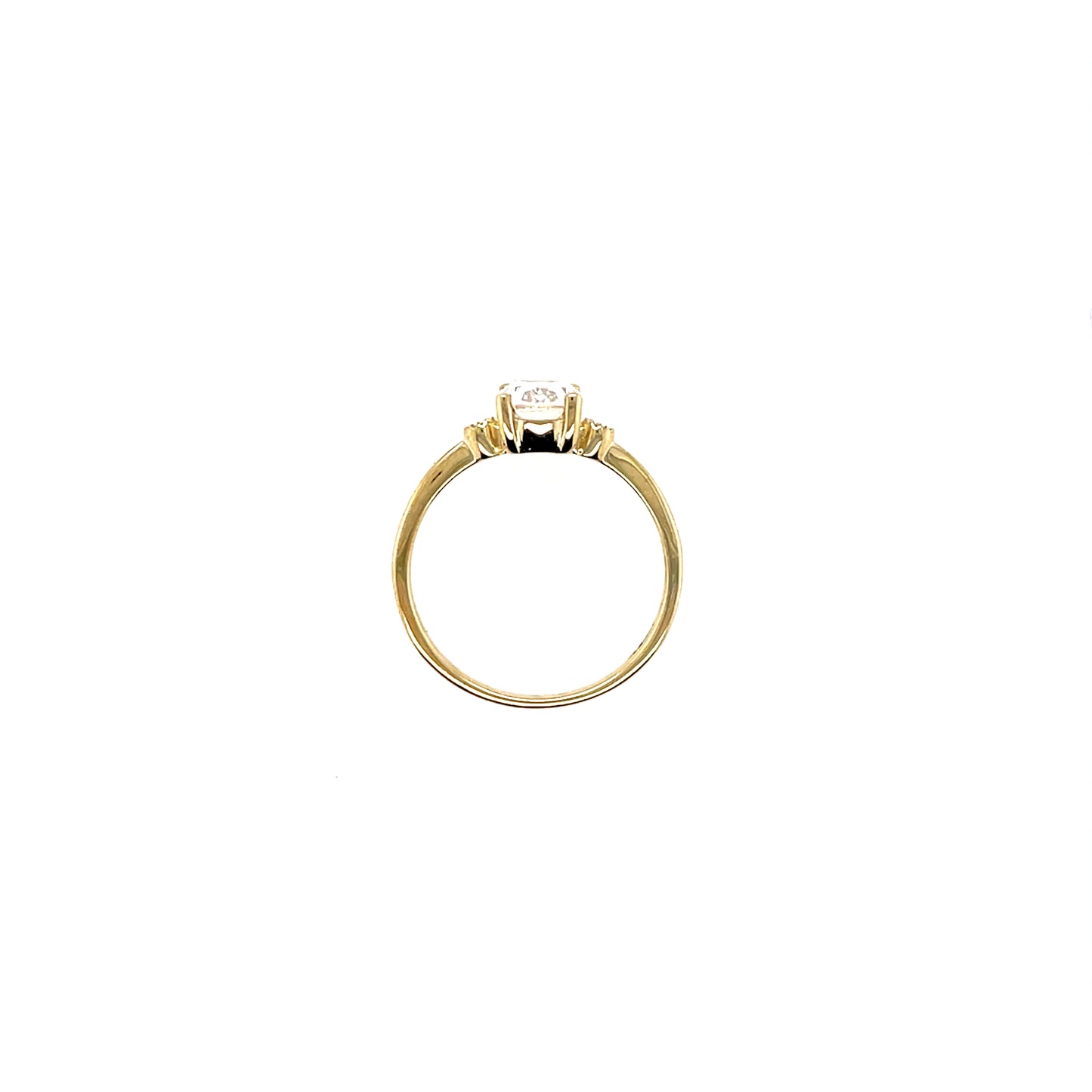 9ct Gold Classic Oval CZ Solitaire Ring GRZ375