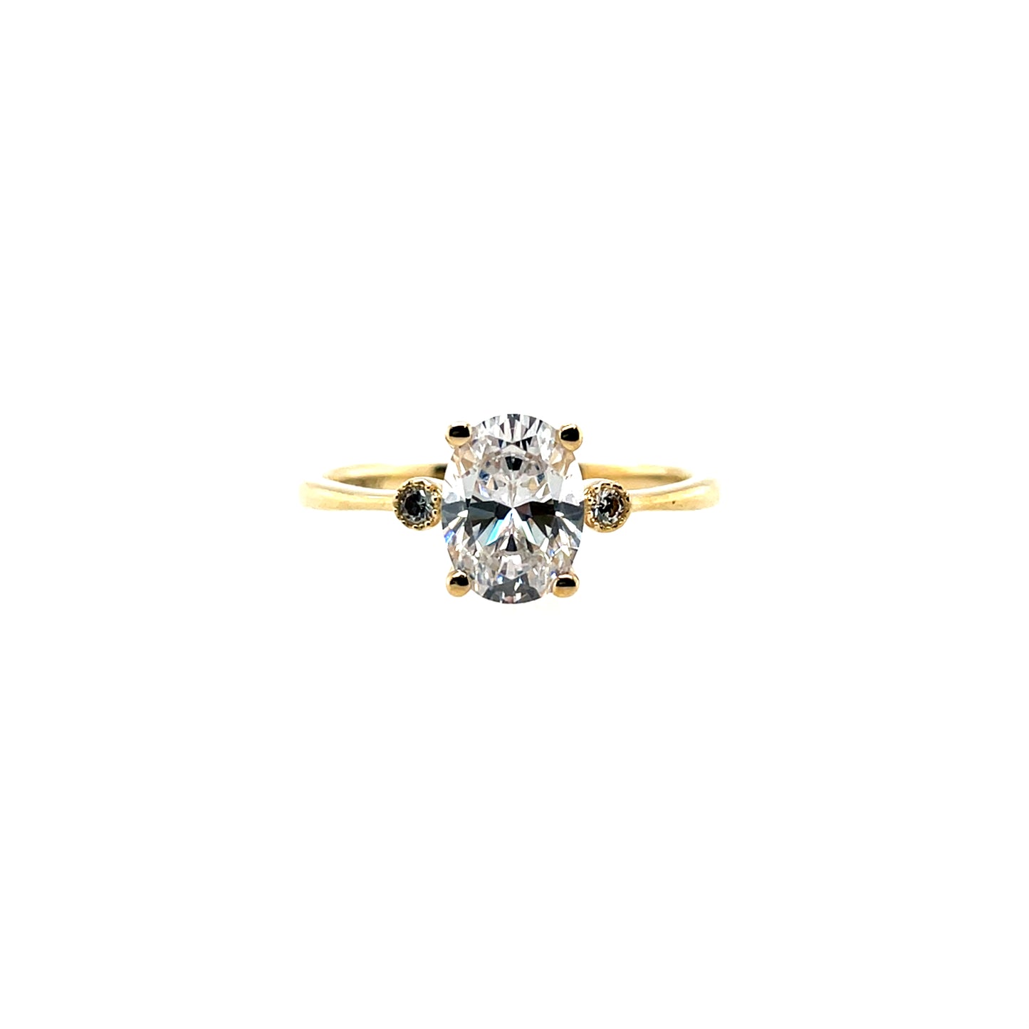 9ct Gold Classic Oval CZ Solitaire Ring GRZ375