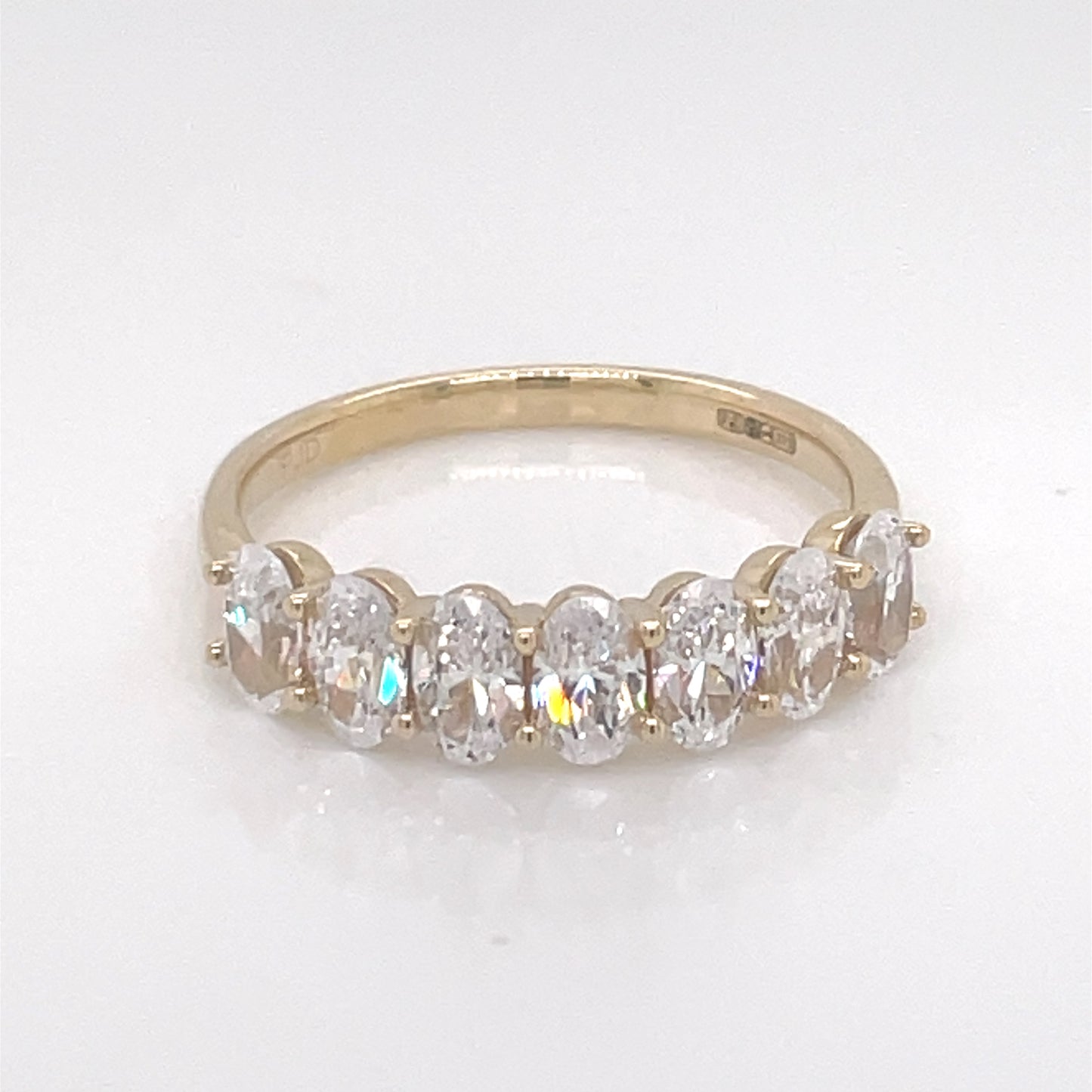 9ct Gold CZ Oval 7-stone Eternity Ring GRA126