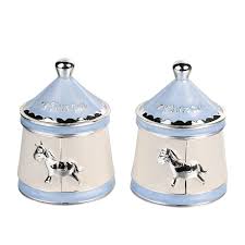 Bambino Silverplated Tooth & Curl Set - Blue Carousel BM230