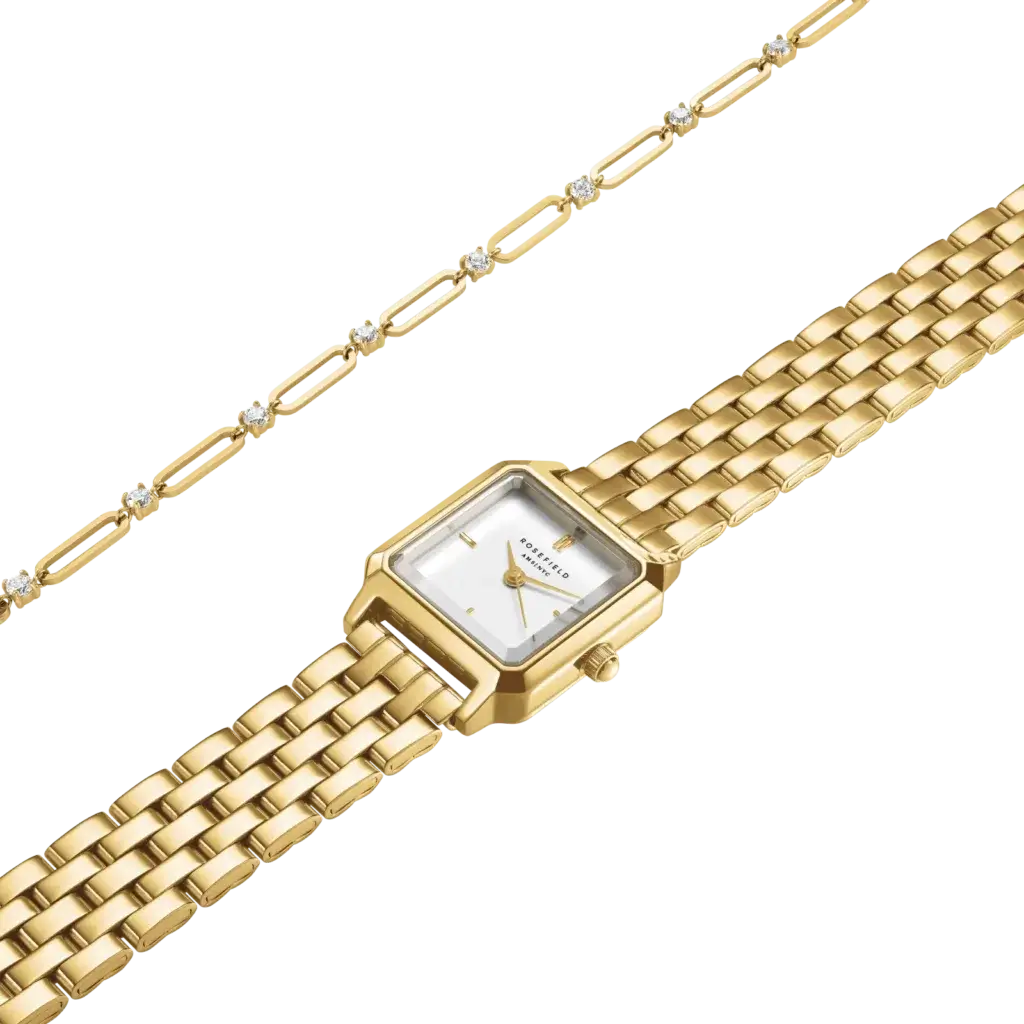Rosefield Boxelle Gold Watch & Bracelet Set BWGRC-X283
