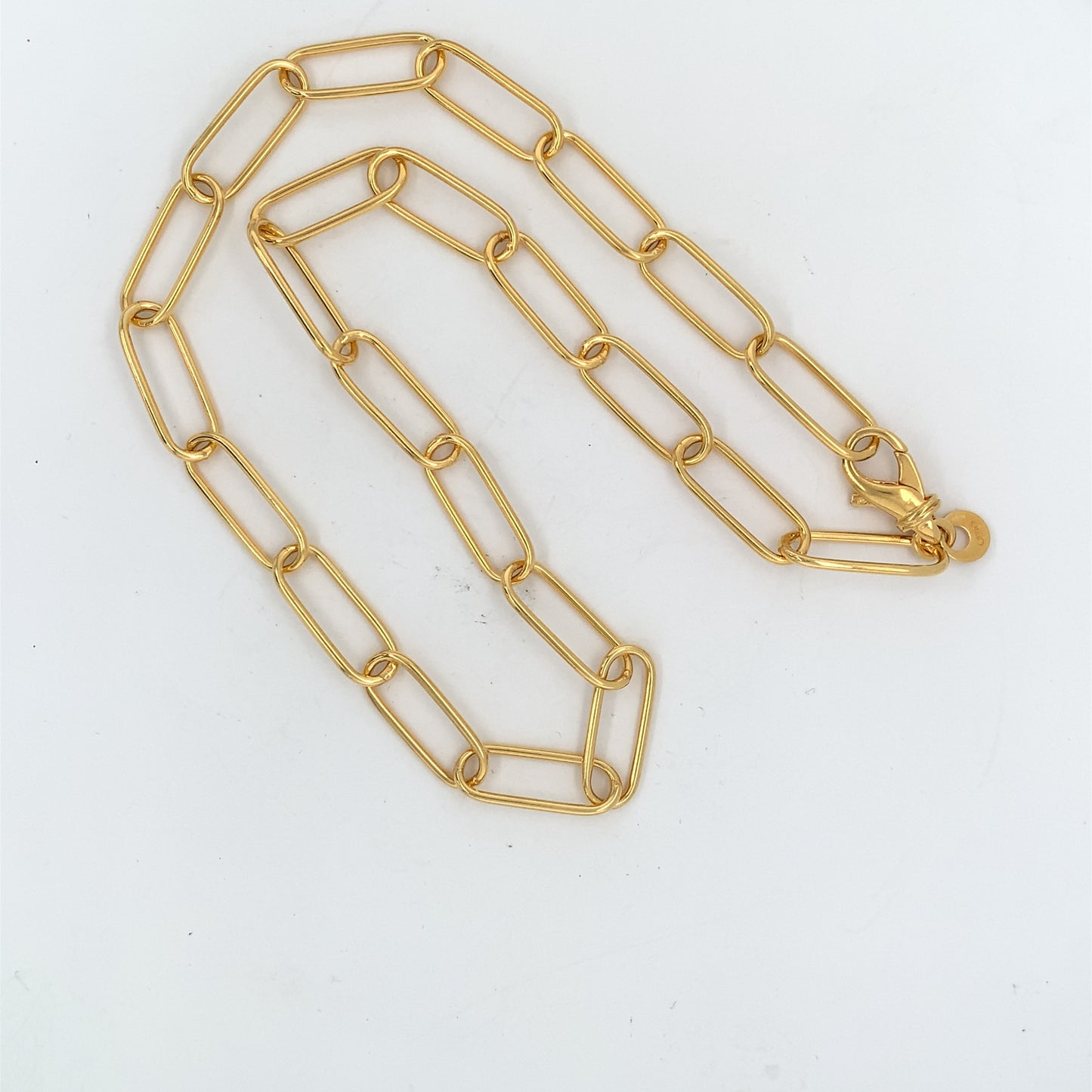 Sterling Silver 18ct Gold Italian Paper Link Necklace CAV58G