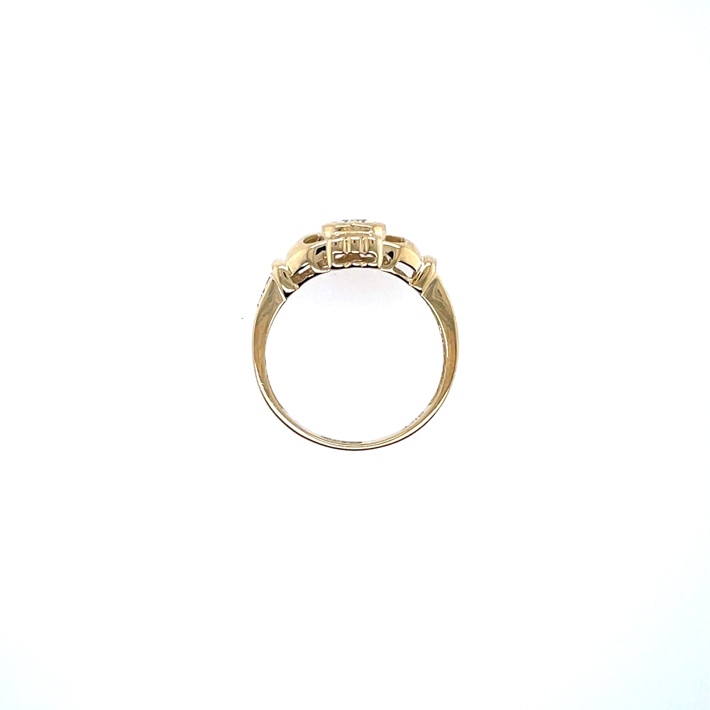 9ct Gold Cubic Zirconia Claddagh Ring GR509