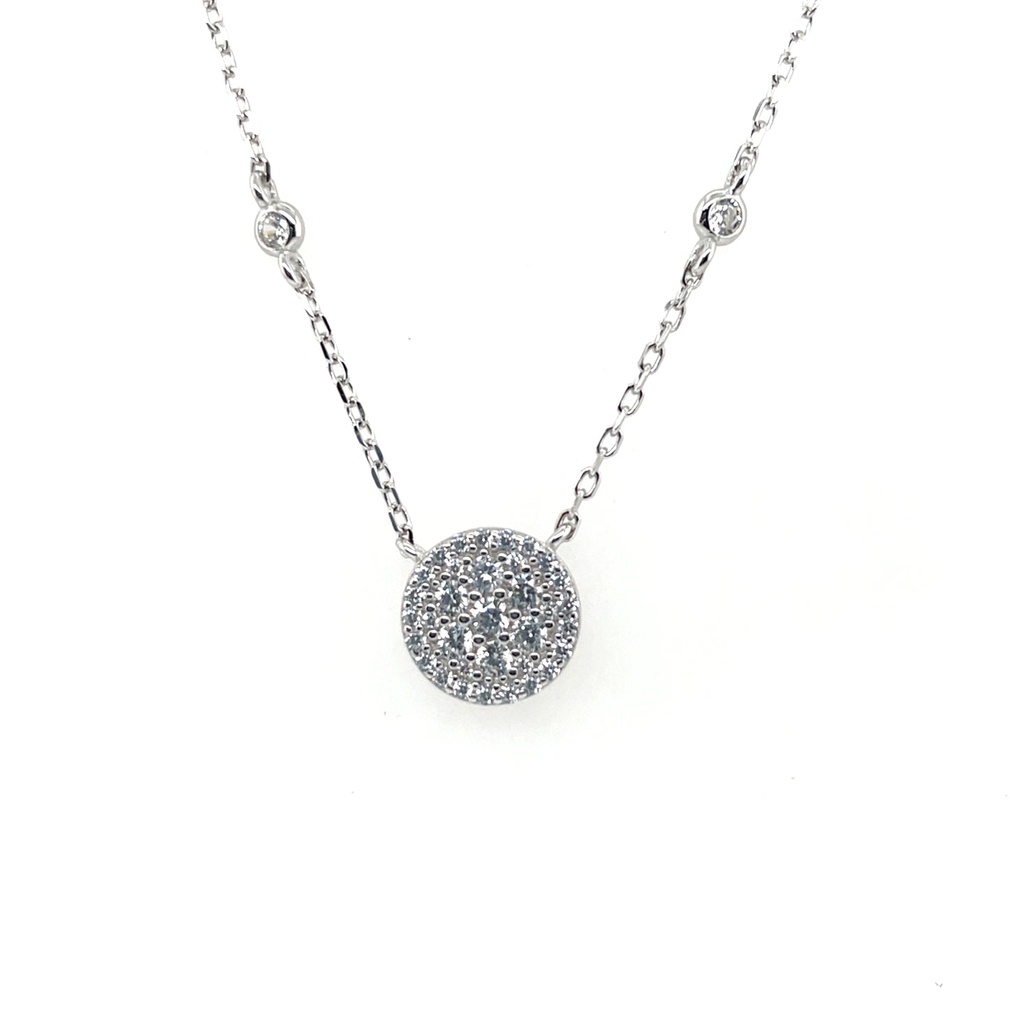 Sterling Silver CZ Pavé Necklace CSN1035