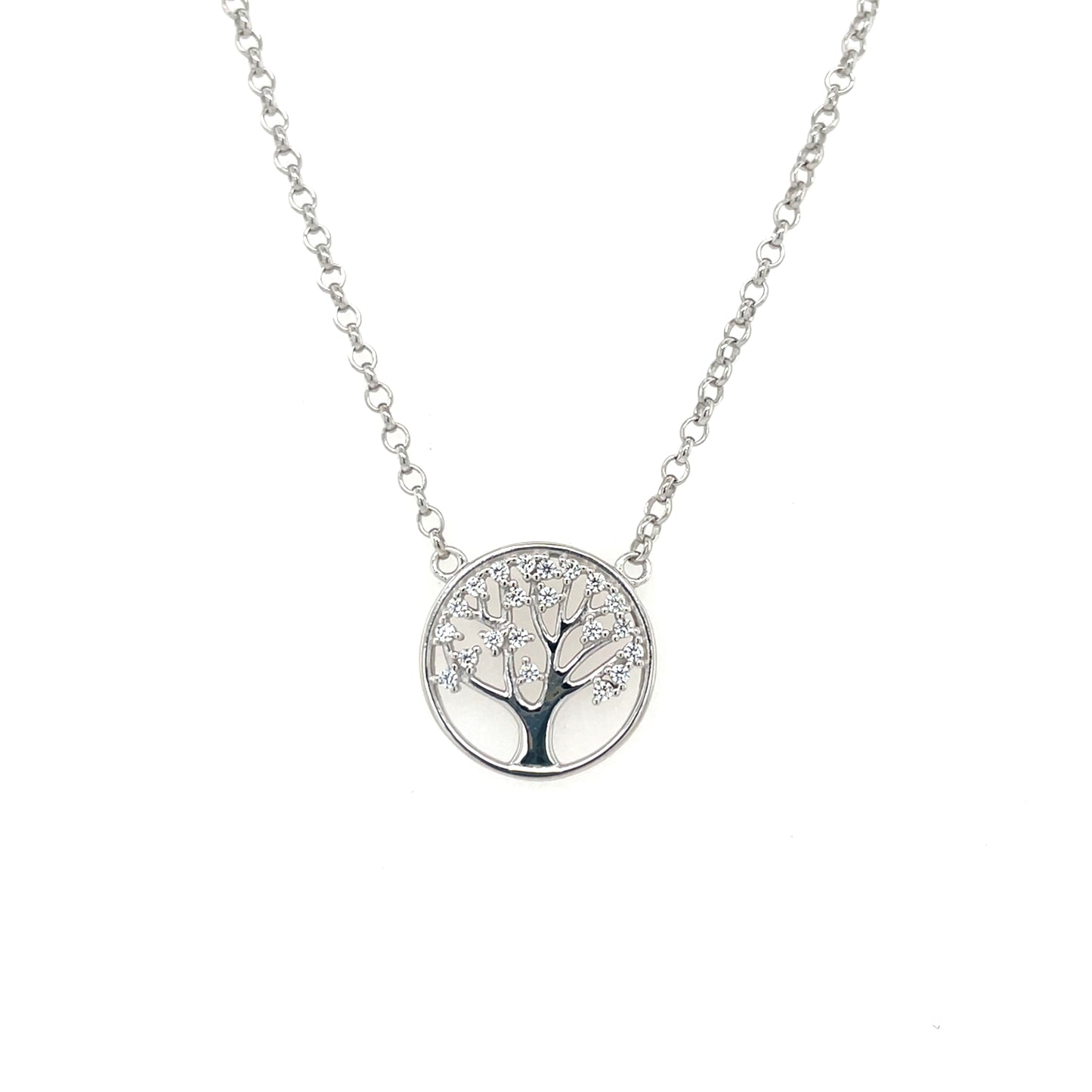 Sterling Silver CZ Tree of Life Necklace CSN906