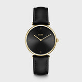 CLUSE Triomphe Watch Leather, Black, Gold colour CW10404