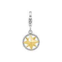 Dream Charms Silver Gold-plated Compass Charm DC-805