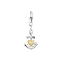 Dream Charms Silver Anchor Gold-plated Heart Charm DC-808