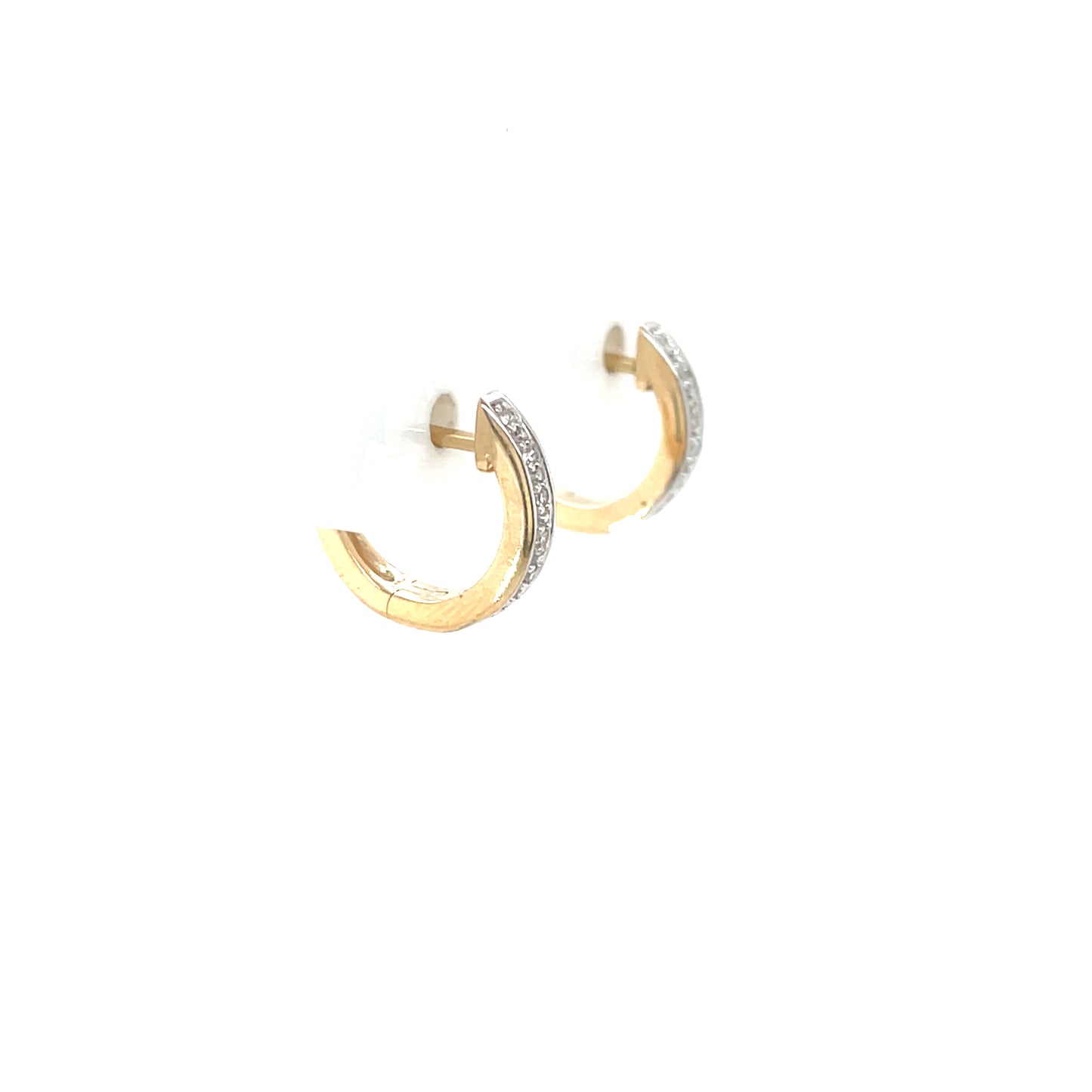 9ct Gold Diamond 0.04ct Cute Huggie Hoop Earrings DE128