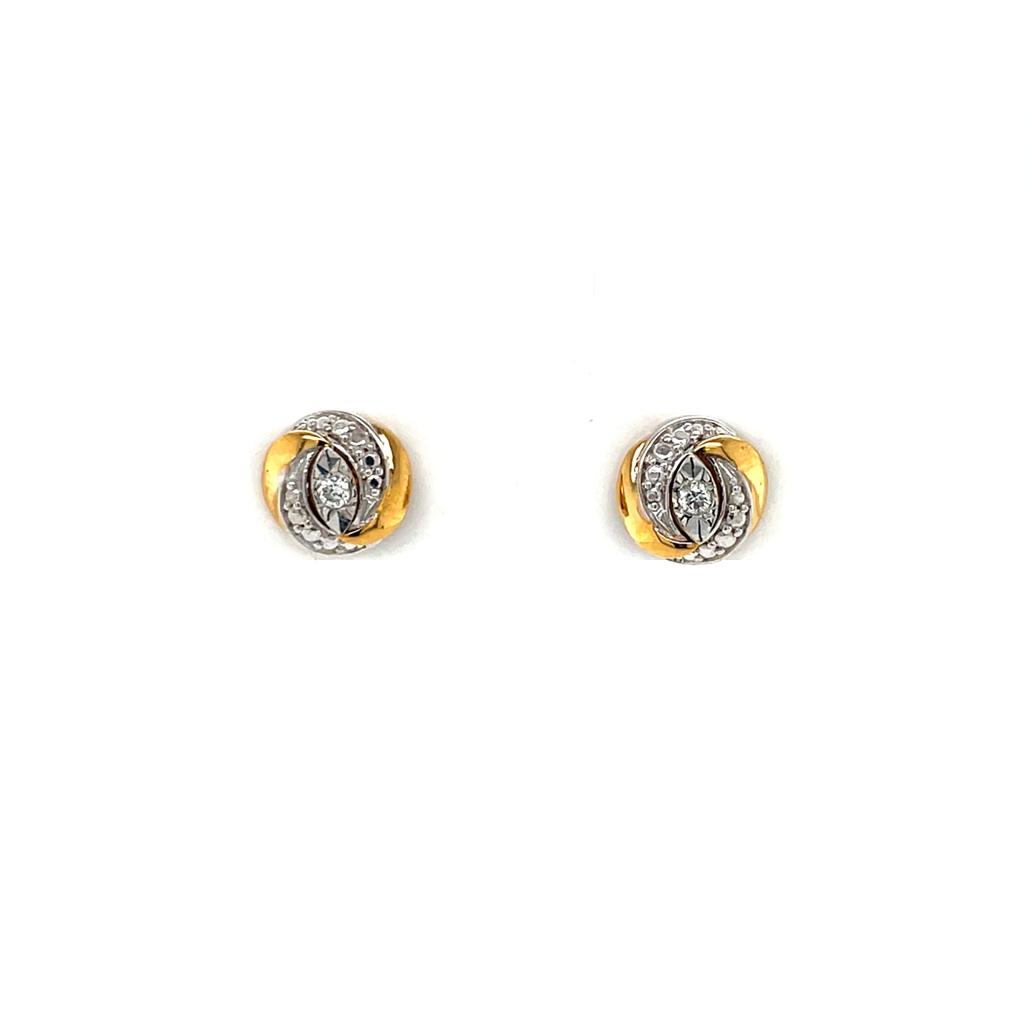 9ct Gold Diamond Stud Earrings DE125