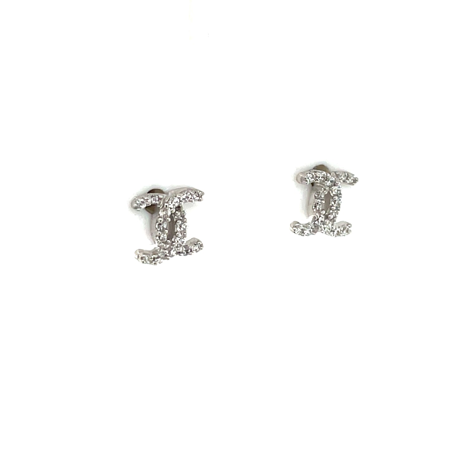 9ct White Gold CZ Stud Earrings WEZ075