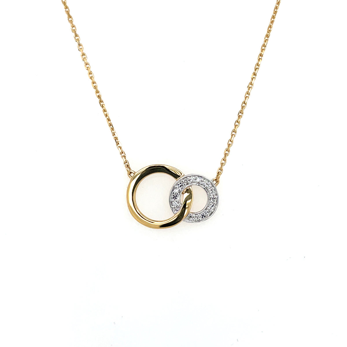 9ct Gold Diamond Interlocking Circles Pendant DP096