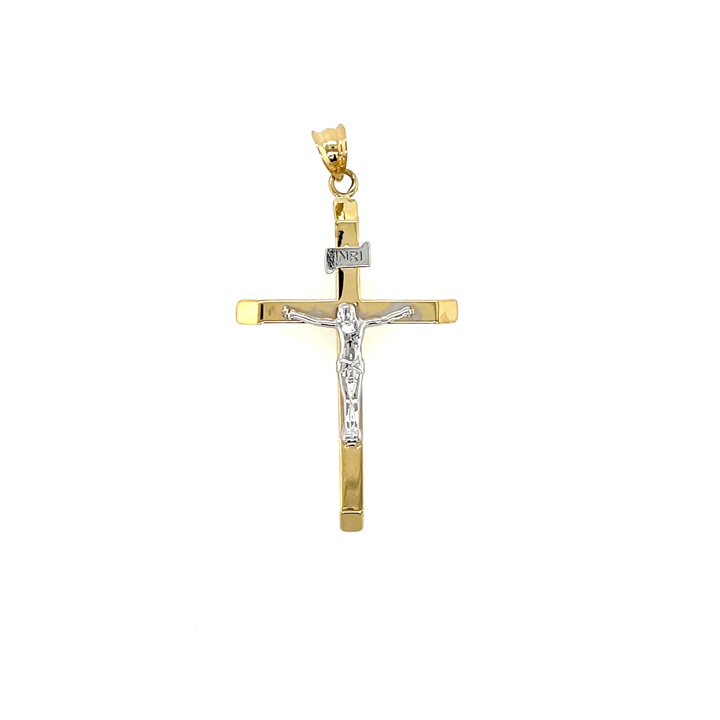 9ct Yellow Gold Two-tone Crucifix GP855