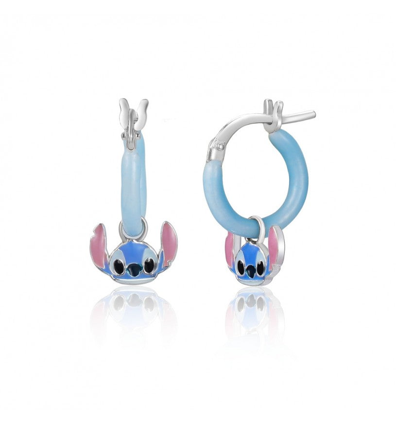 Disney Stitch sterling silver charm enamel huggie Earrings ES00100