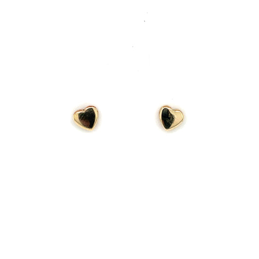 9ct Gold Cute Heart Stud Earrings GE1036