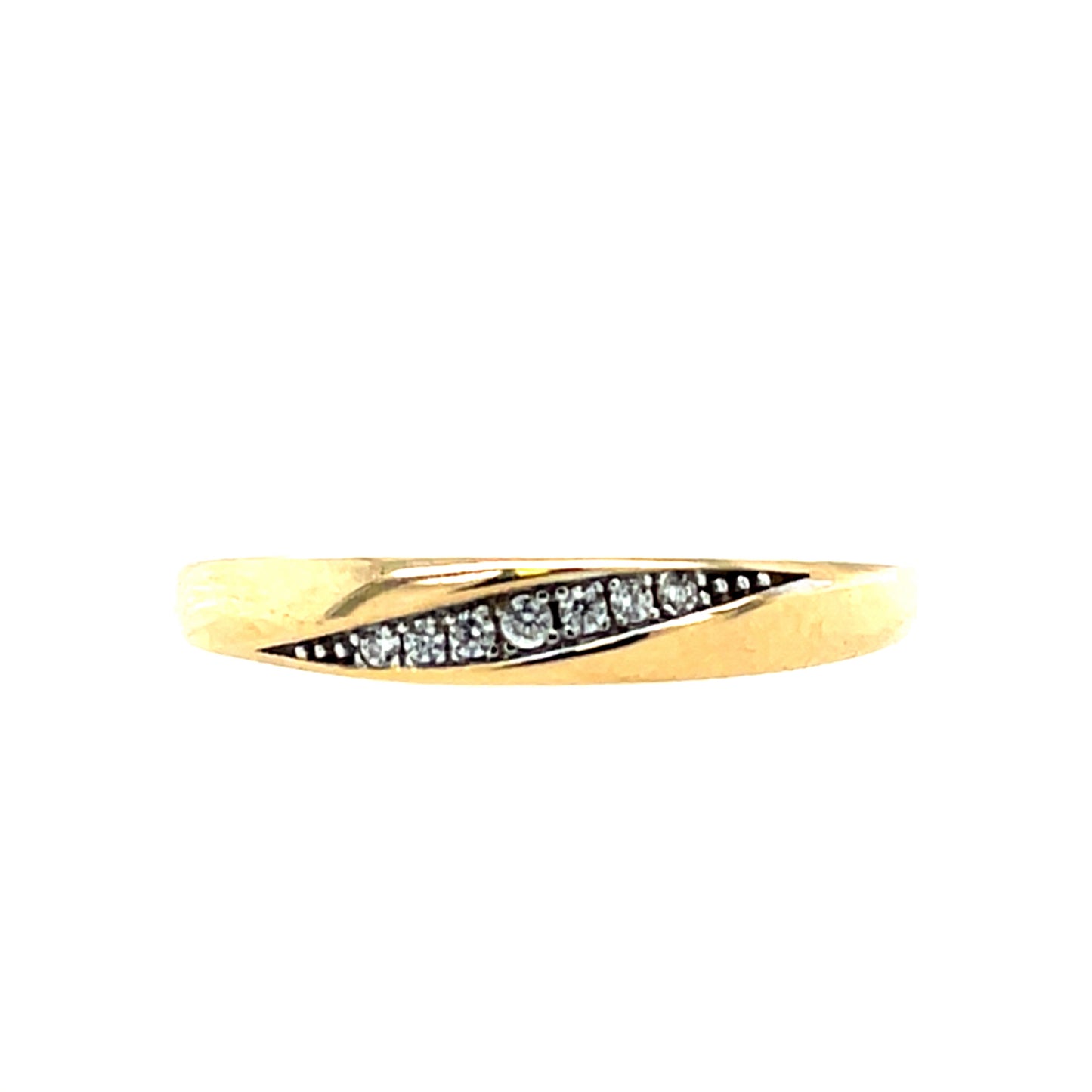 9ct Gold CZ Tapered Ring GRZ382
