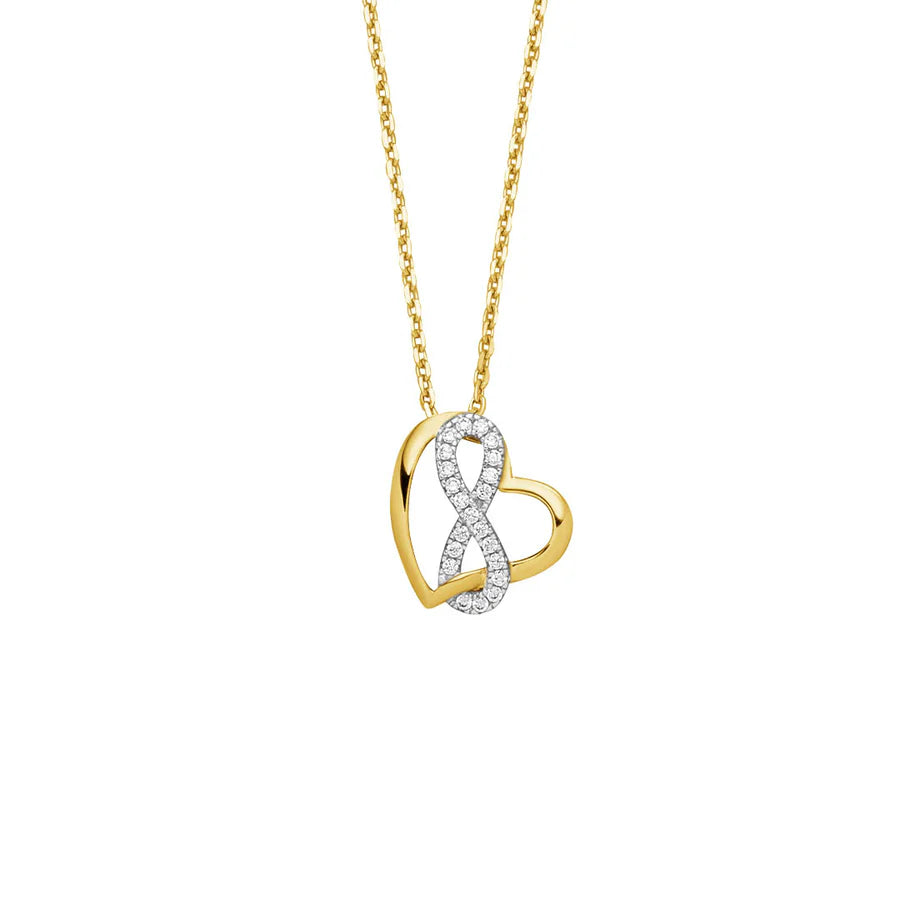 9ct Gold CZ Eternal Love Necklet GPZ429