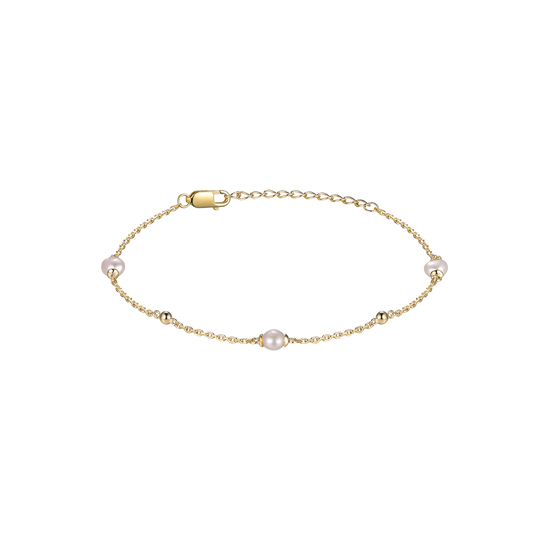 9ct Gold Pearl & Bead Bracelet GB479