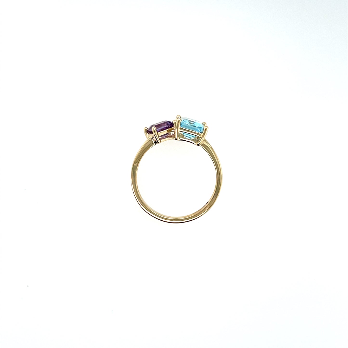 9ct Gold Sky Blue & Amethyst Toi et Moi Ring GRX297