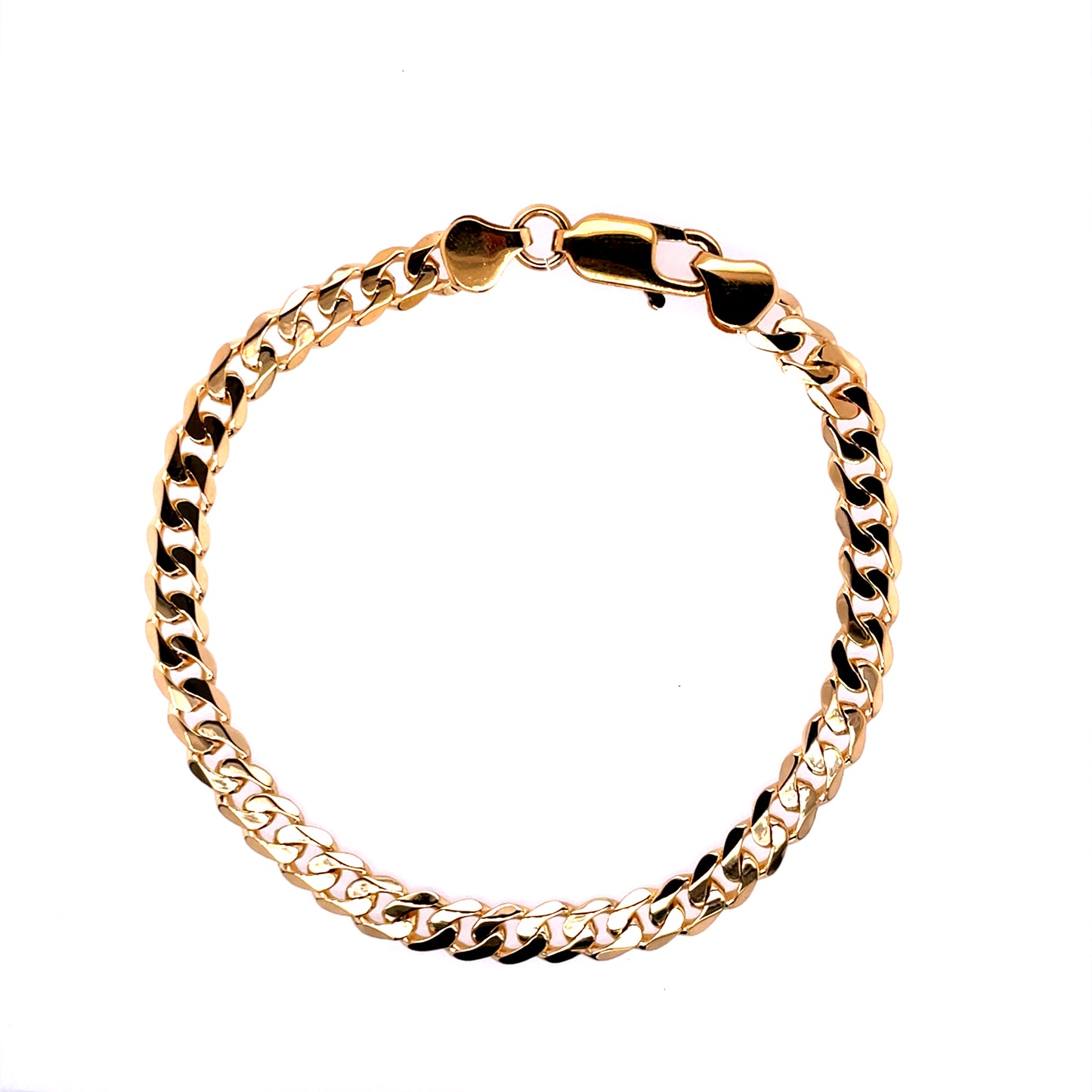 Men's Gold-plated 6mm Curb Bracelet GF0007 8 inch