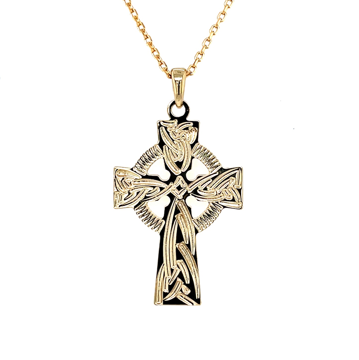 18ct Gold-plated Engraved Celtic Cross GFCC137