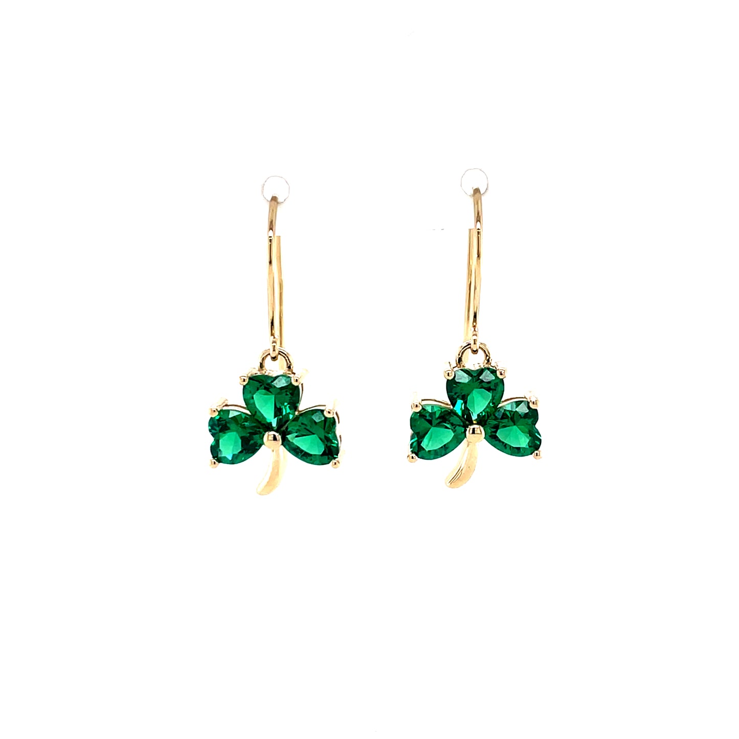 18ct Gold-plated Green CZ Drop Earrings GFCE066